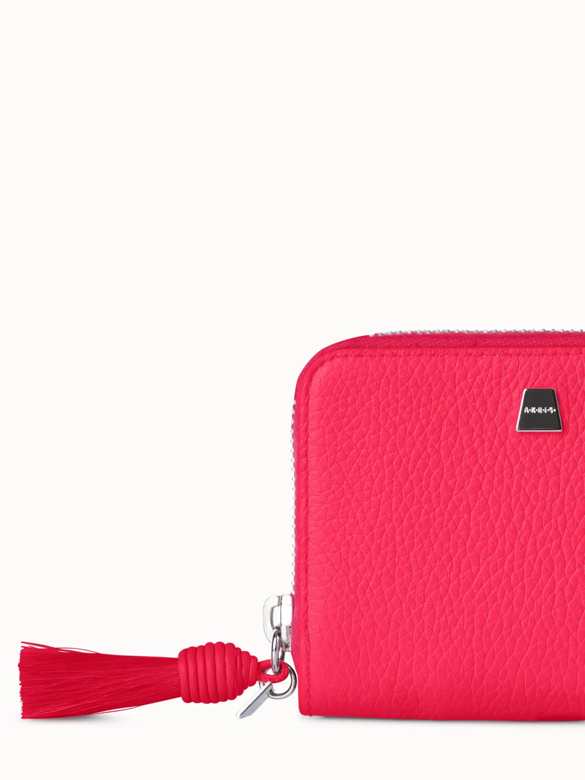 Small Zip Around Wallet in Leather