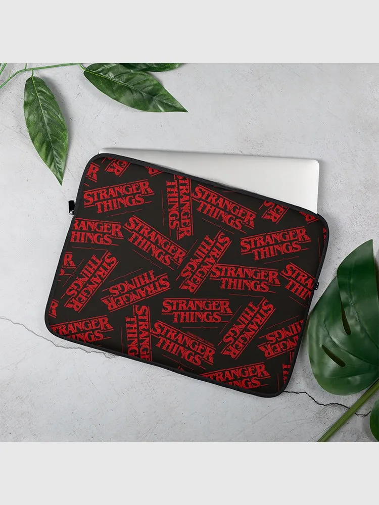 Stranger Things Logo Pattern Laptop Sleeve