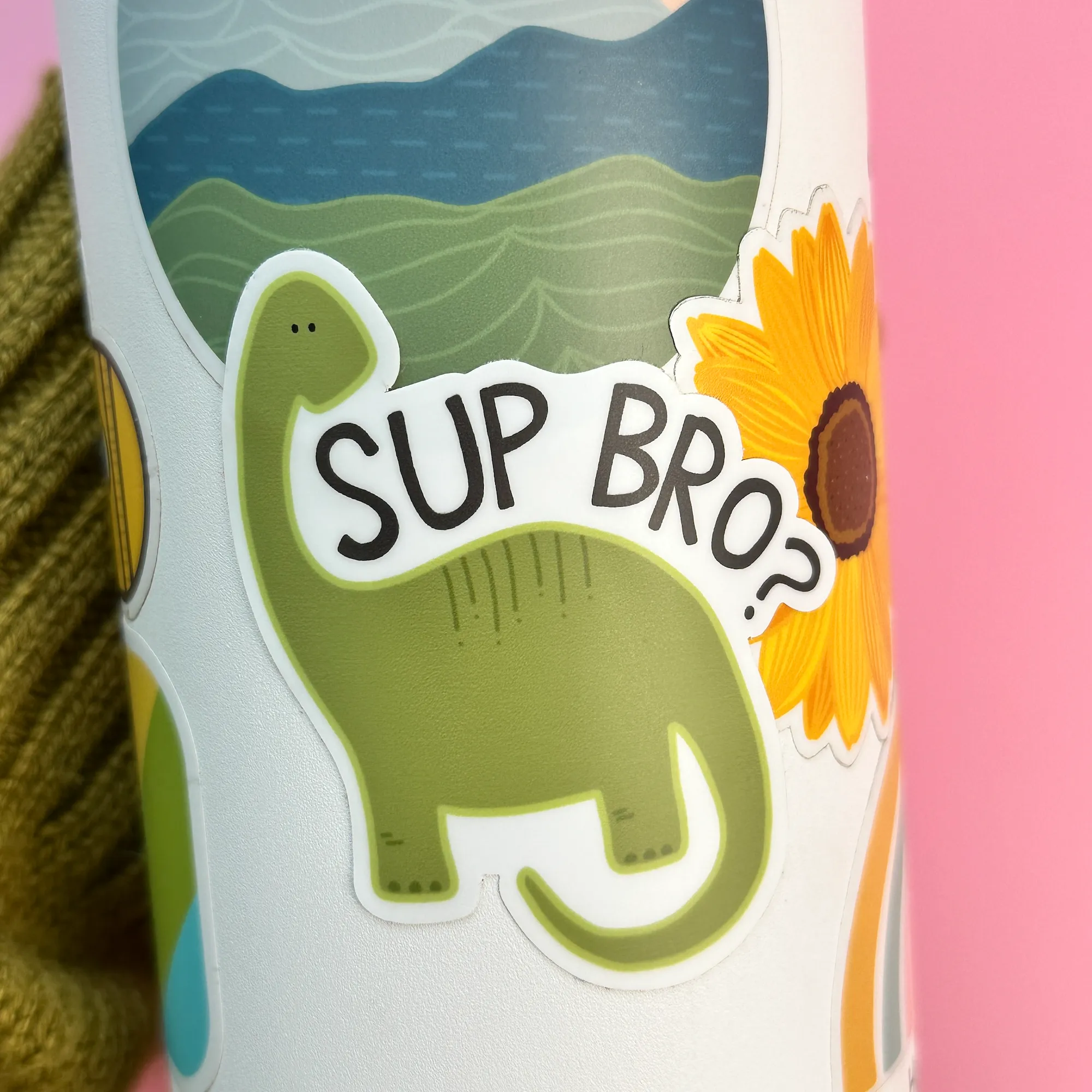 Sup Bro-ntosaurus, Dinosaur Pun Vinyl Sticker