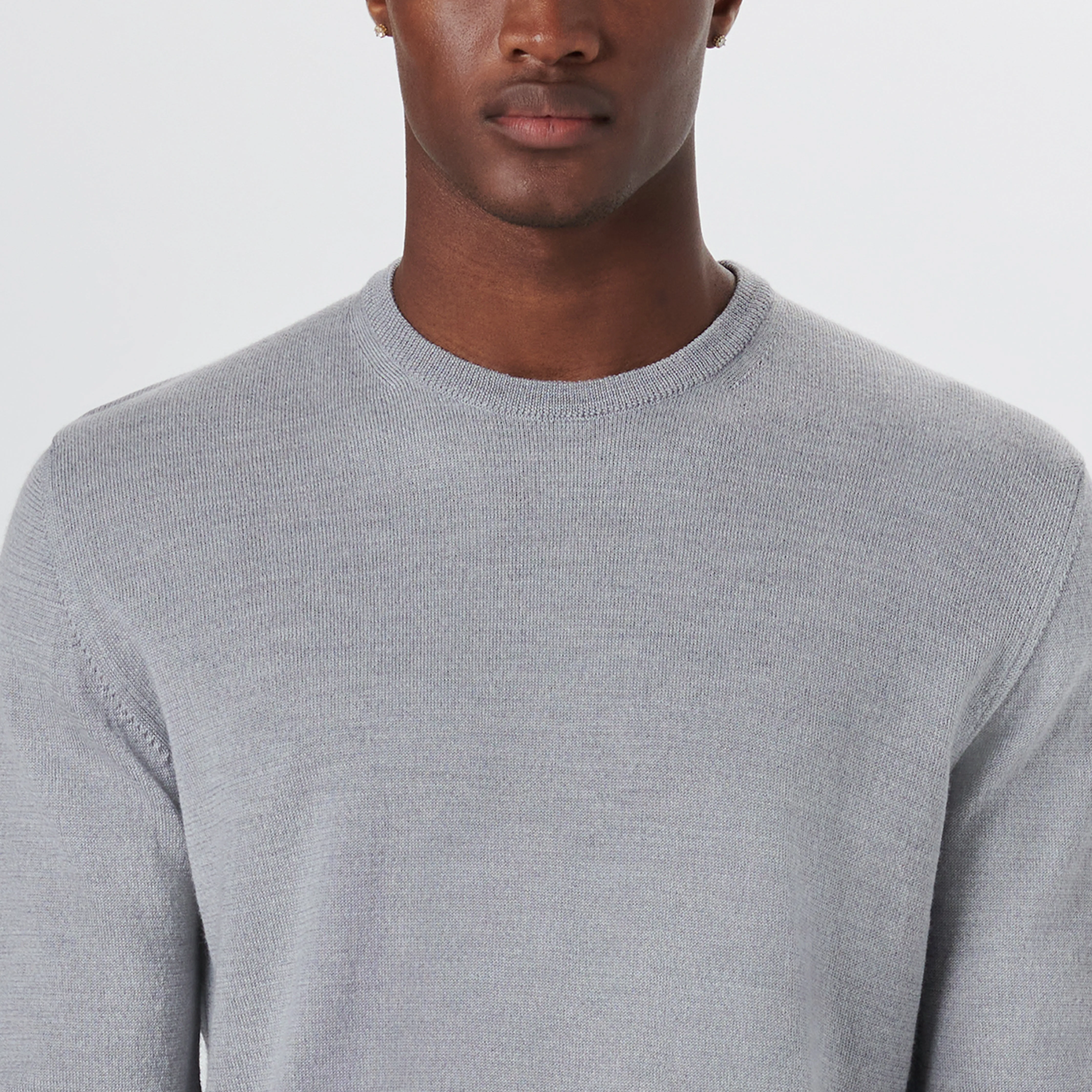 Super Merino Crew Neck Solid Sweater