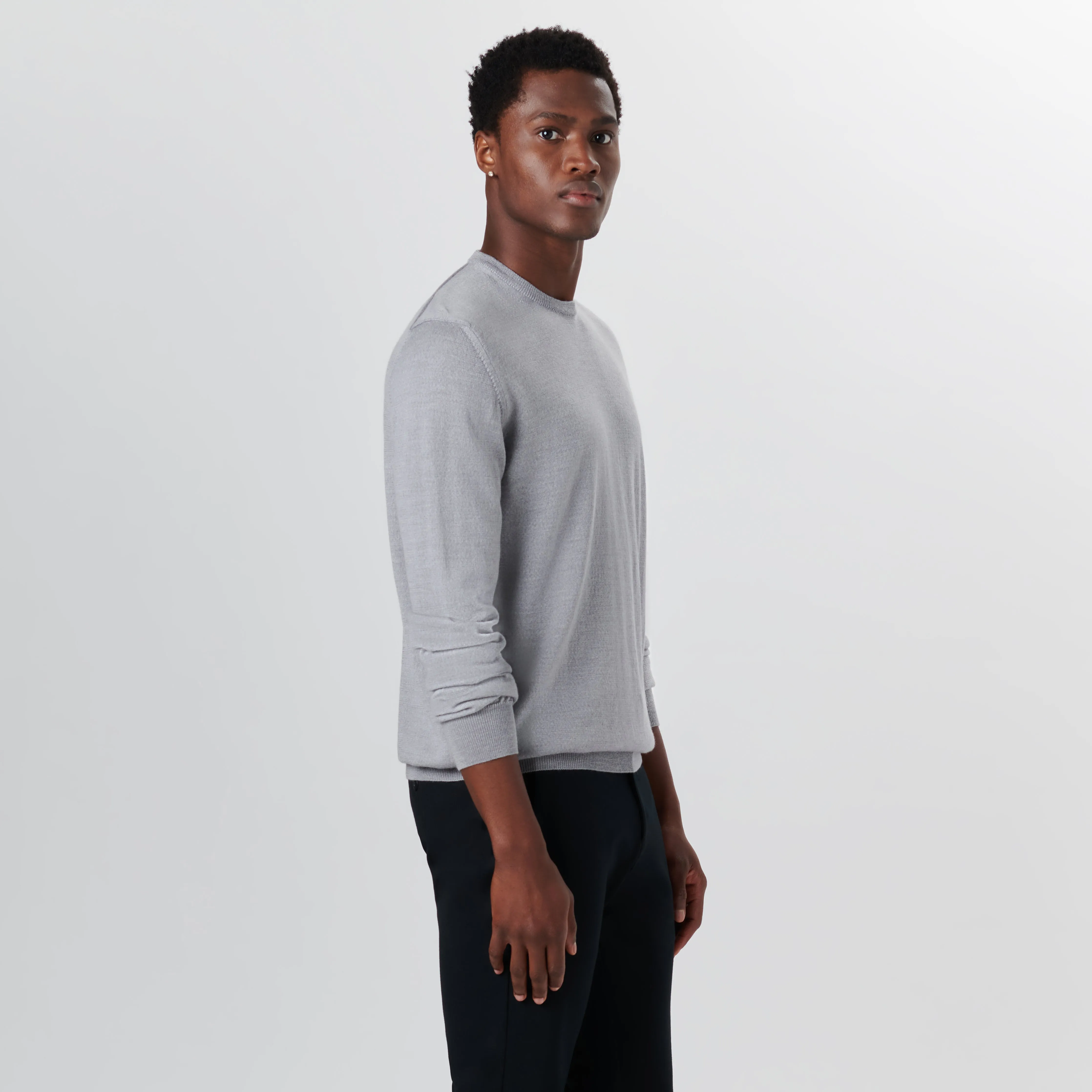 Super Merino Crew Neck Solid Sweater