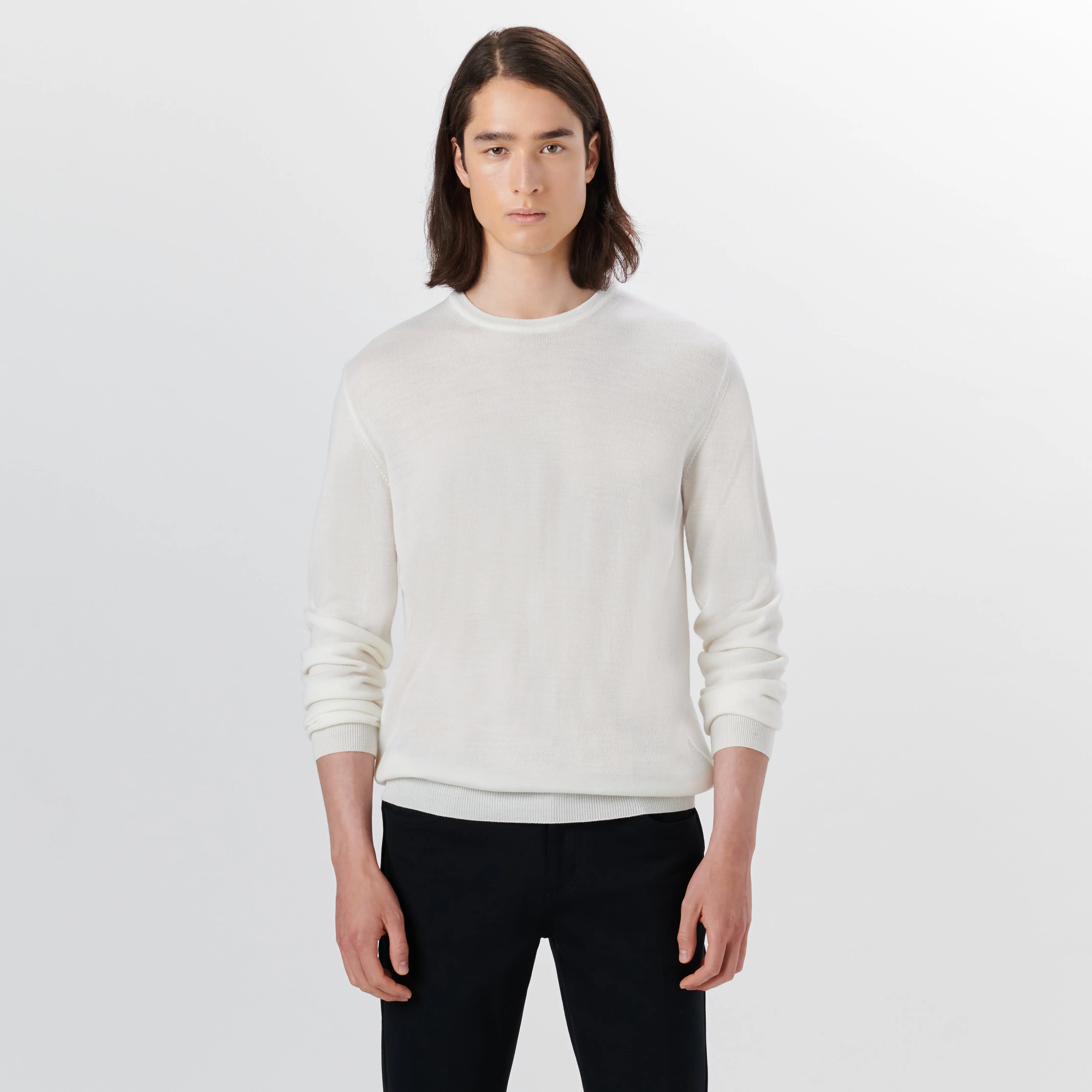 Super Merino Crew Neck Solid Sweater