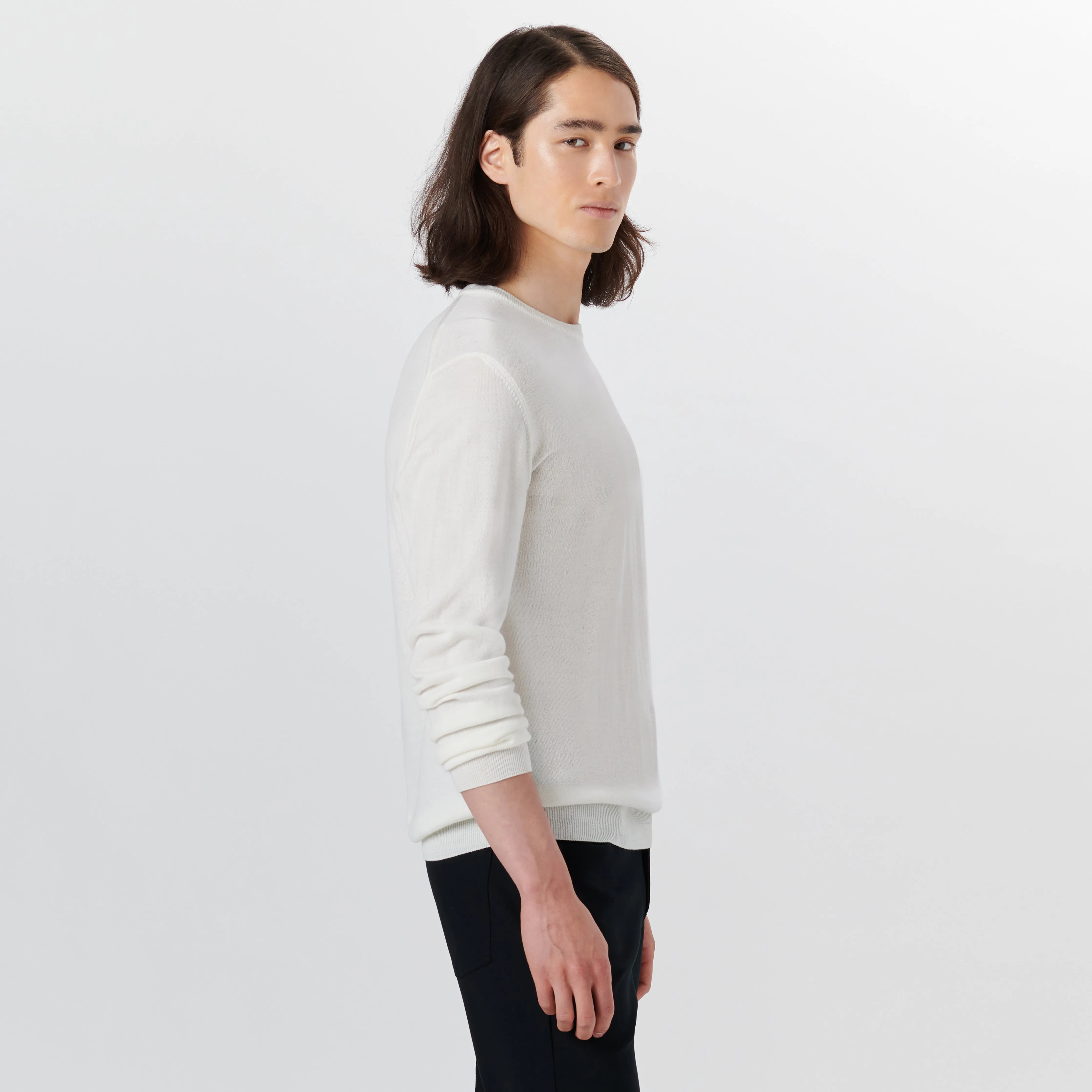 Super Merino Crew Neck Solid Sweater