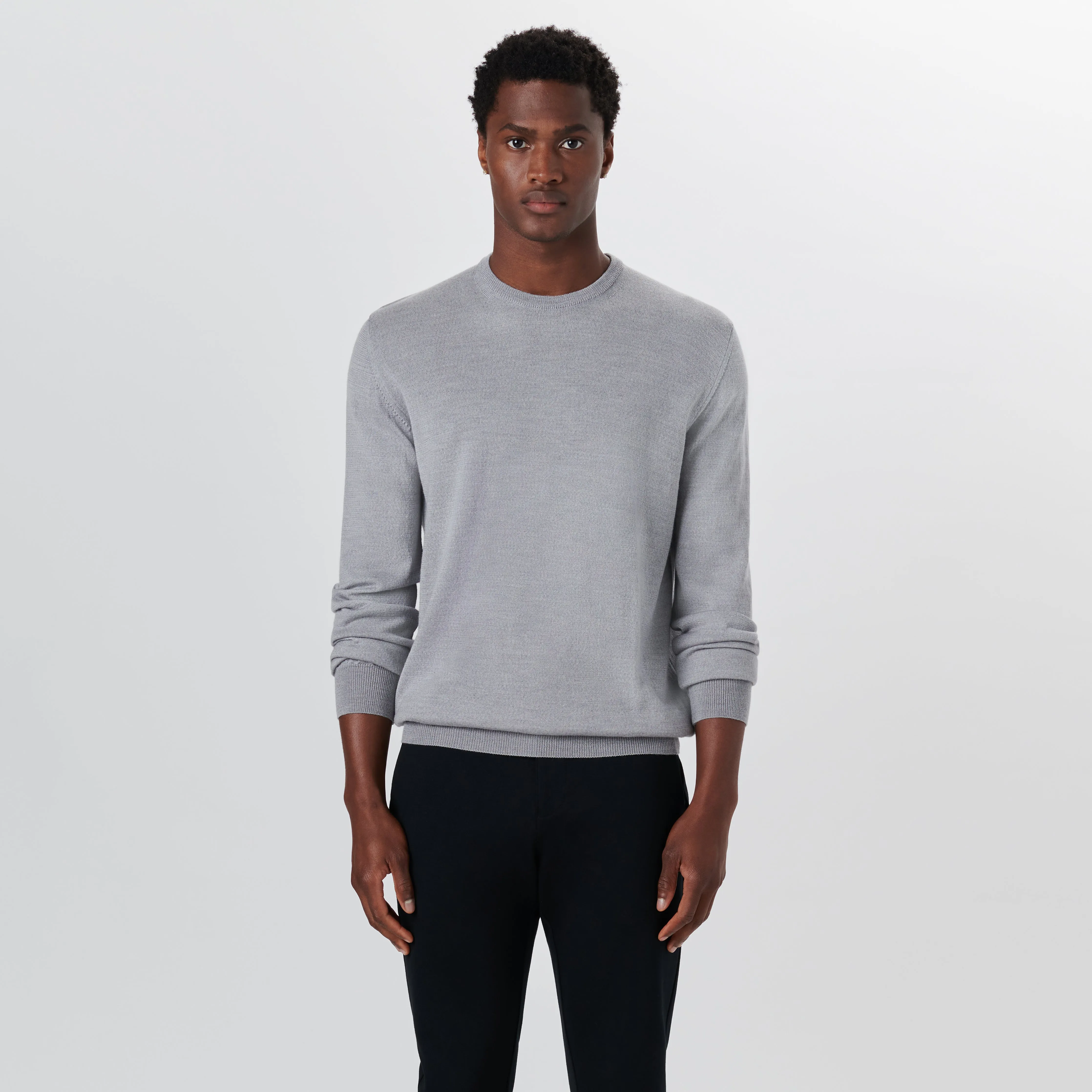 Super Merino Crew Neck Solid Sweater