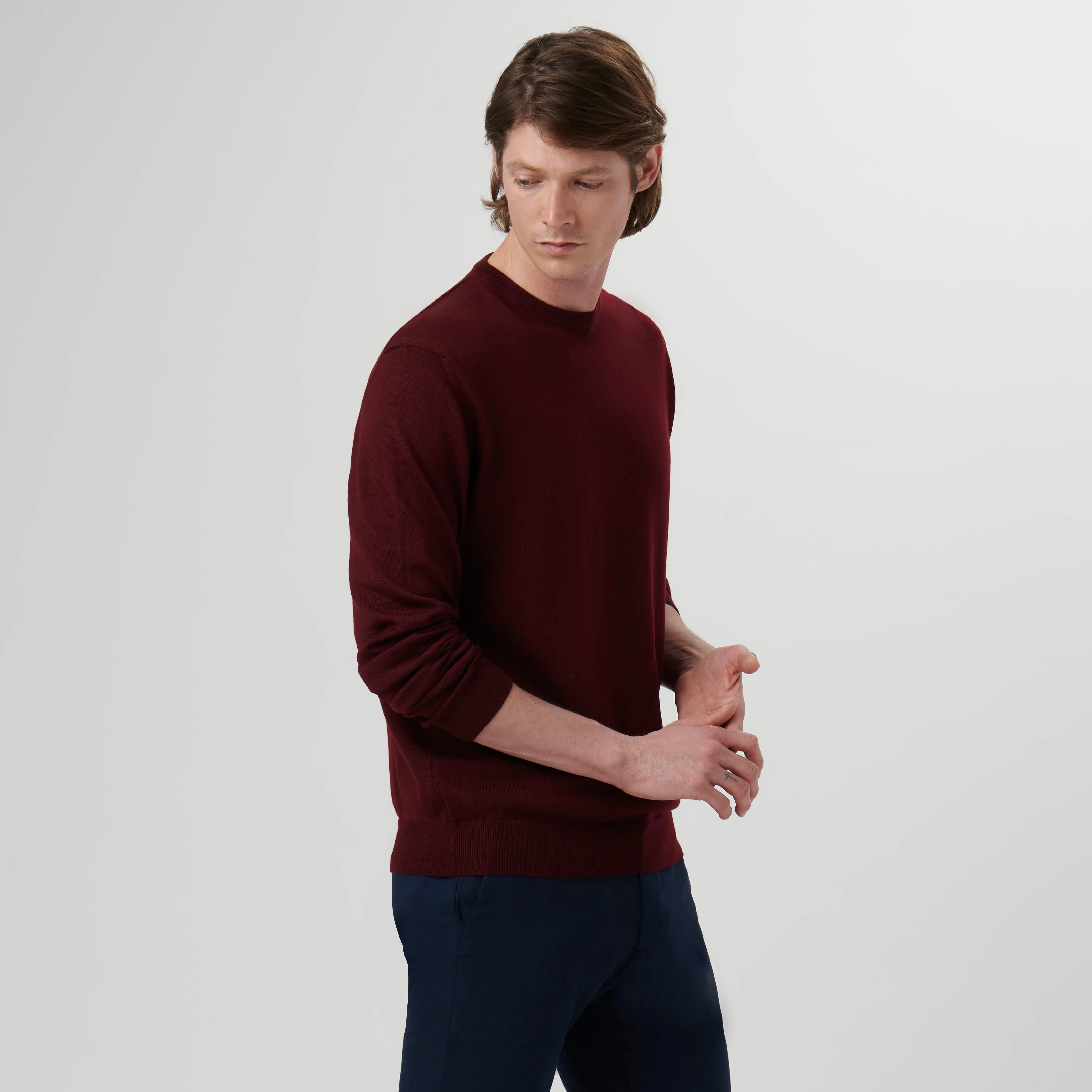 Super Merino Solid Crew Neck Sweater