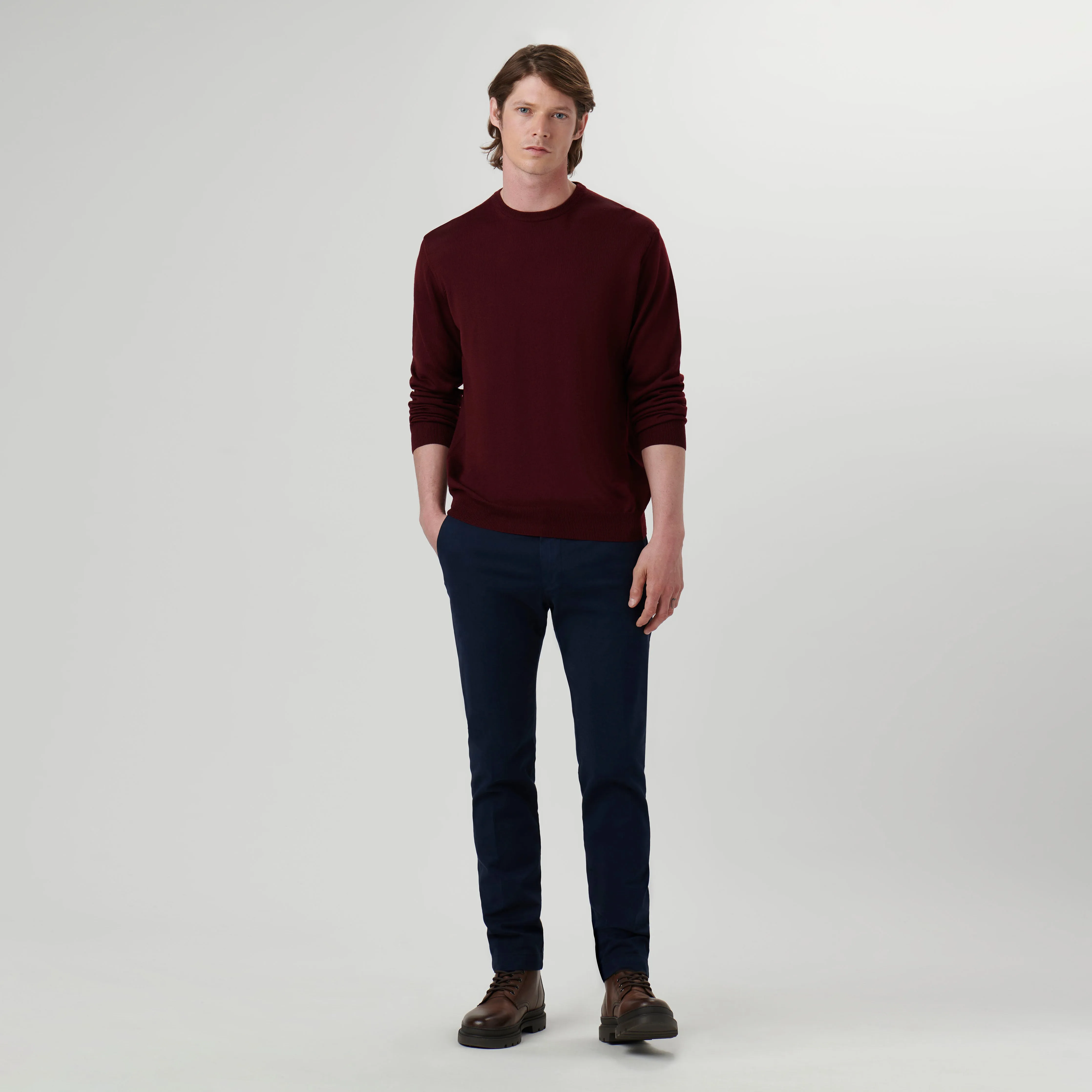 Super Merino Solid Crew Neck Sweater