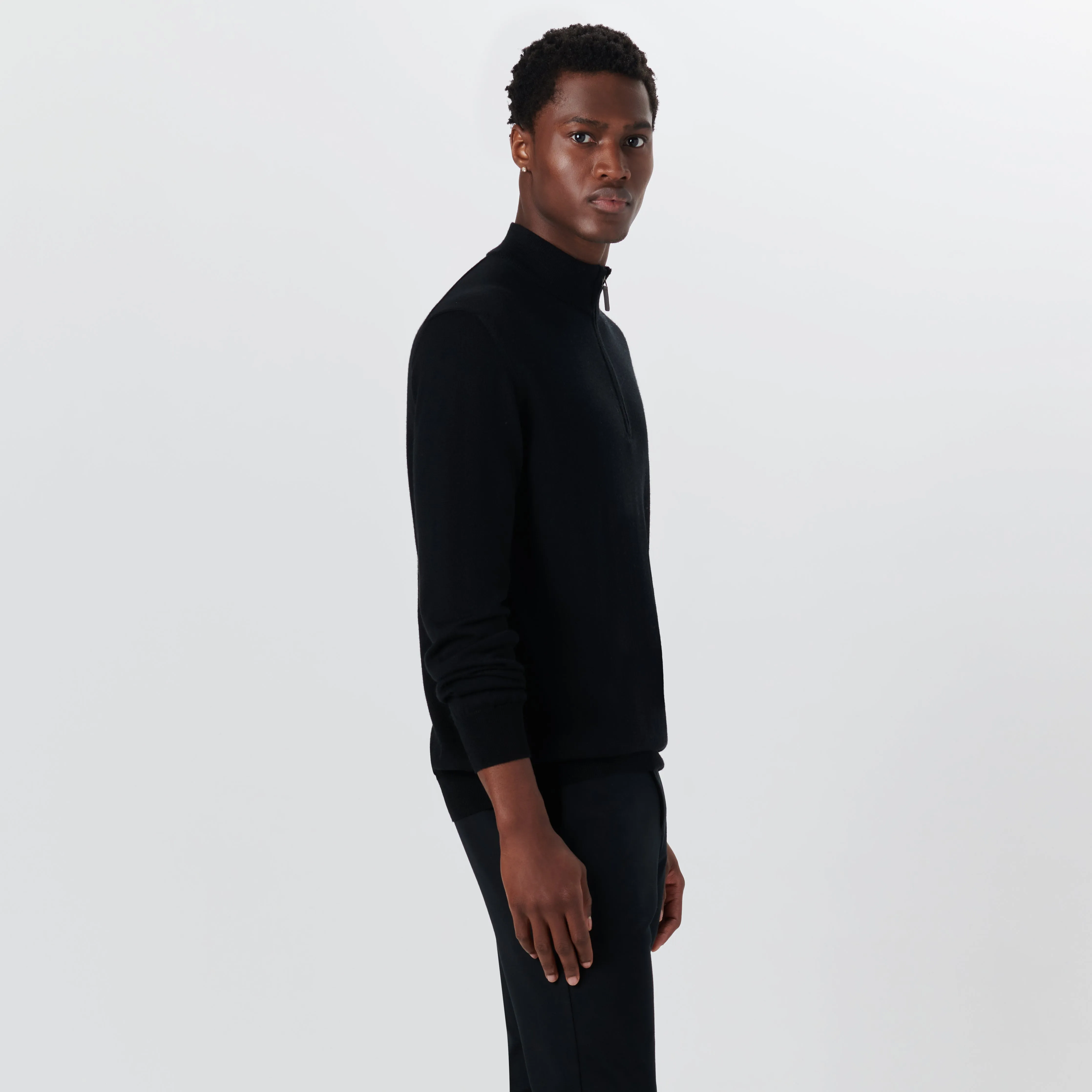 Super Merino Solid Quarter Zip Sweater