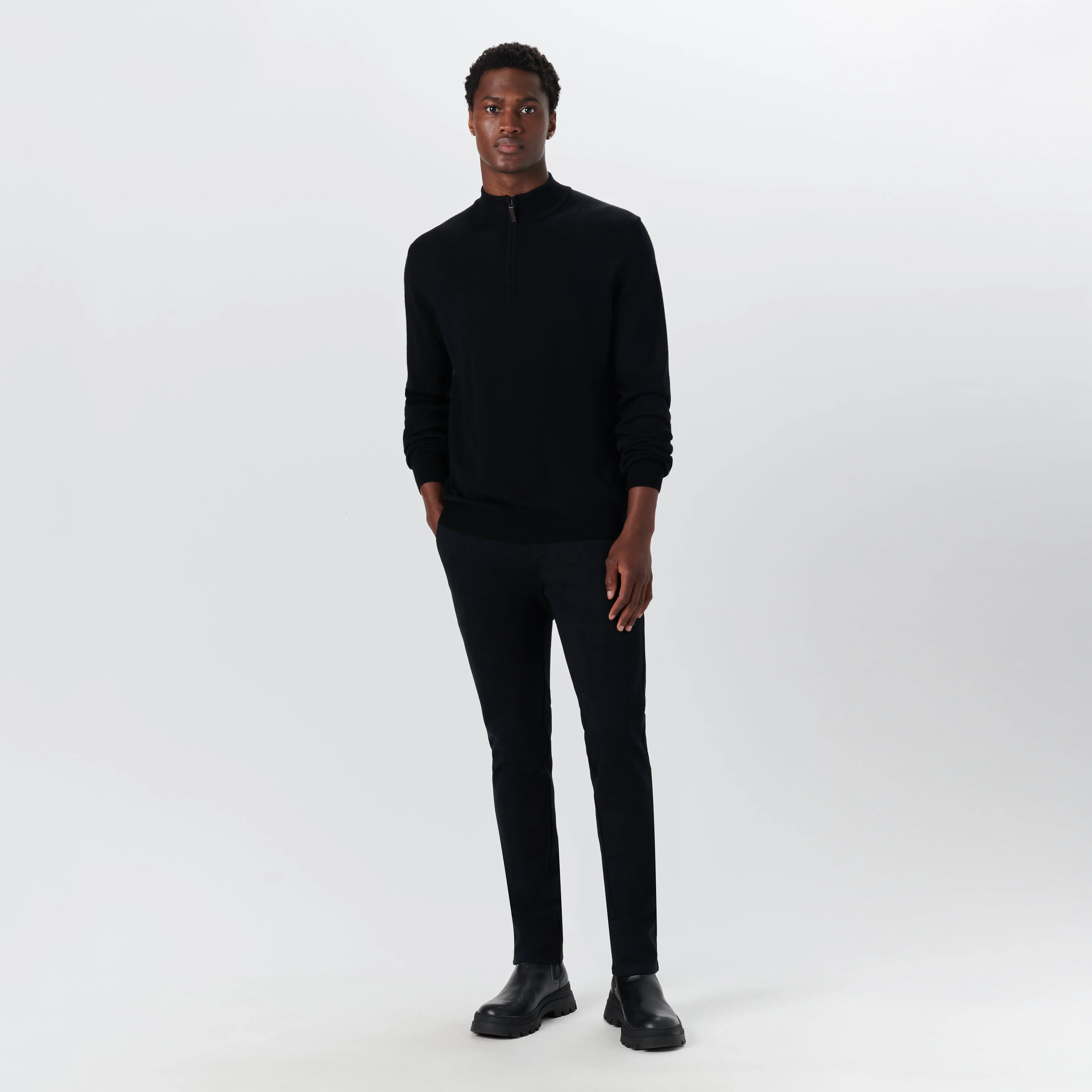 Super Merino Solid Quarter Zip Sweater