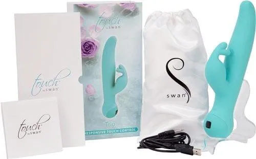 Swan Touch Trio Rechargeable Vibrator - Teal