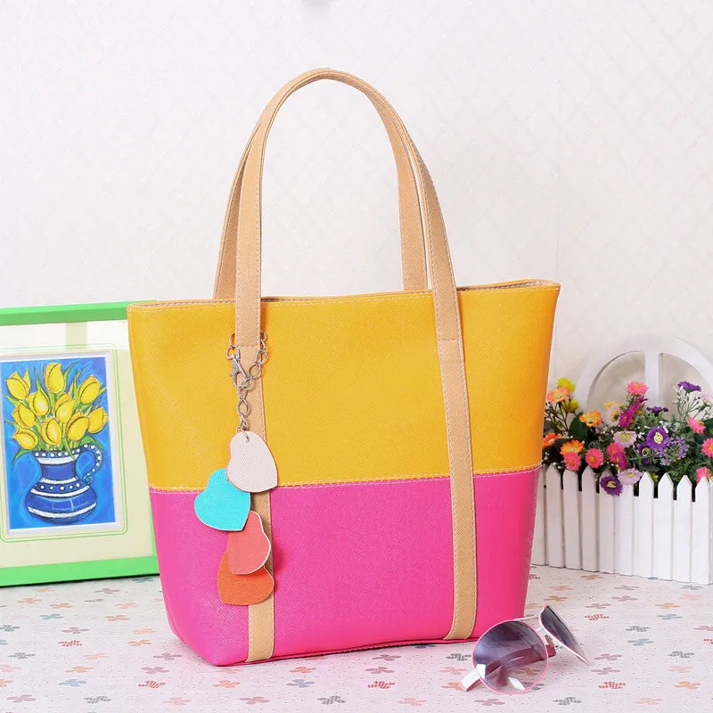 Sweet Blend Candy Color Fashion Women Leather Handbags Shoulder Bag Sac A Main Marques Bolsos Mujer 803bag