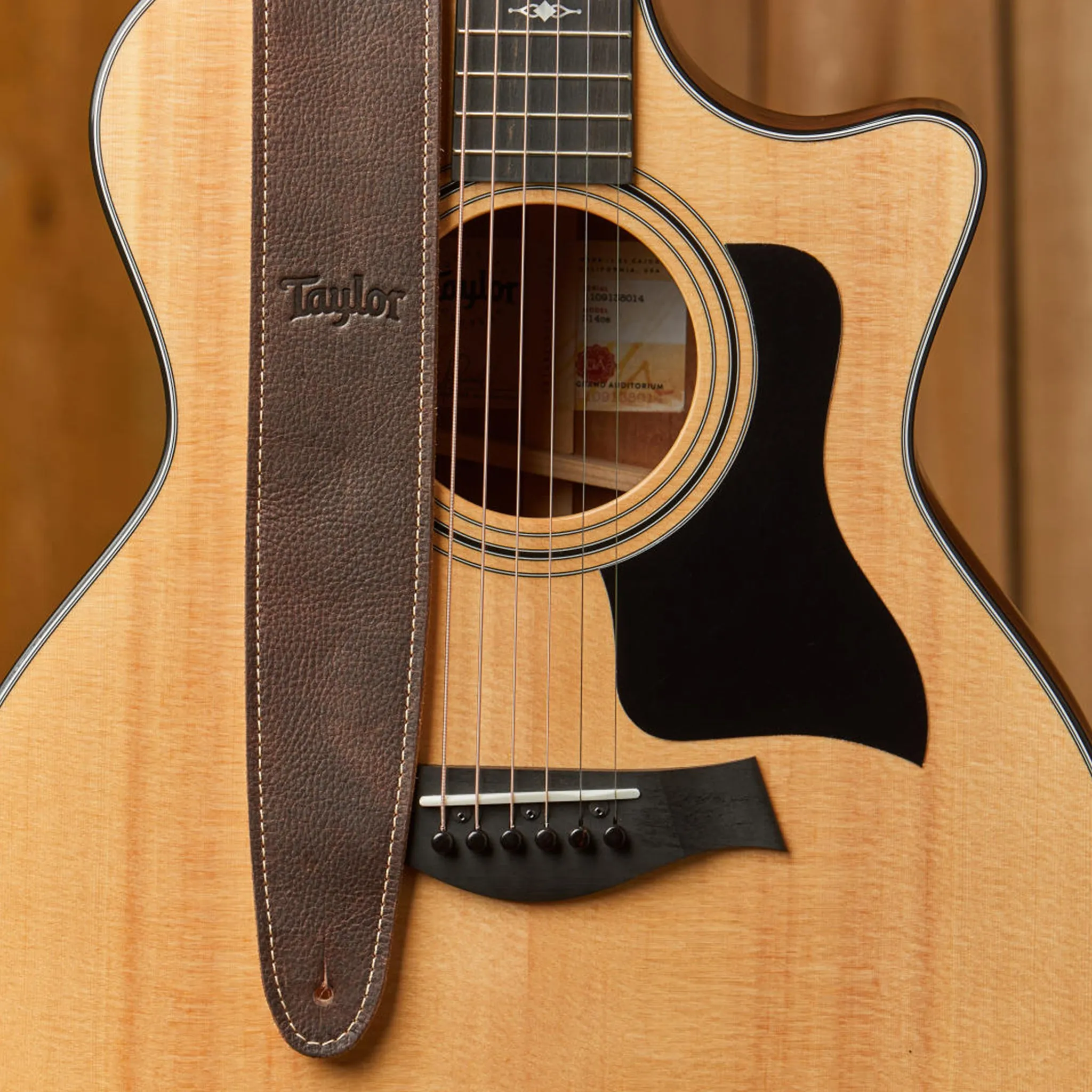 Taylor Leather/ Suede 2.5Inch Guitar Strap, Chocolate Brown