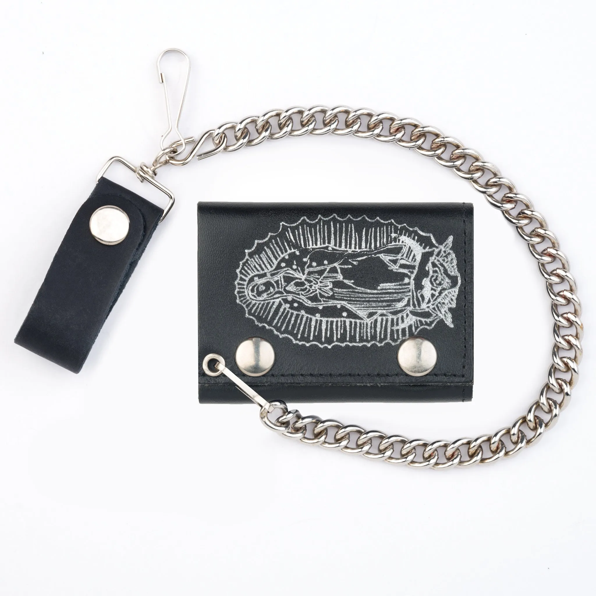 TC304-20s  Tri-Fold Wallet w/ Chain- Virgen de Guadalupe