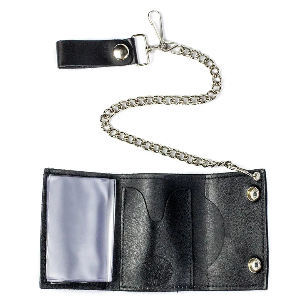 TC304-66 Tri-Fold Wallet w/ Chain- Route 66