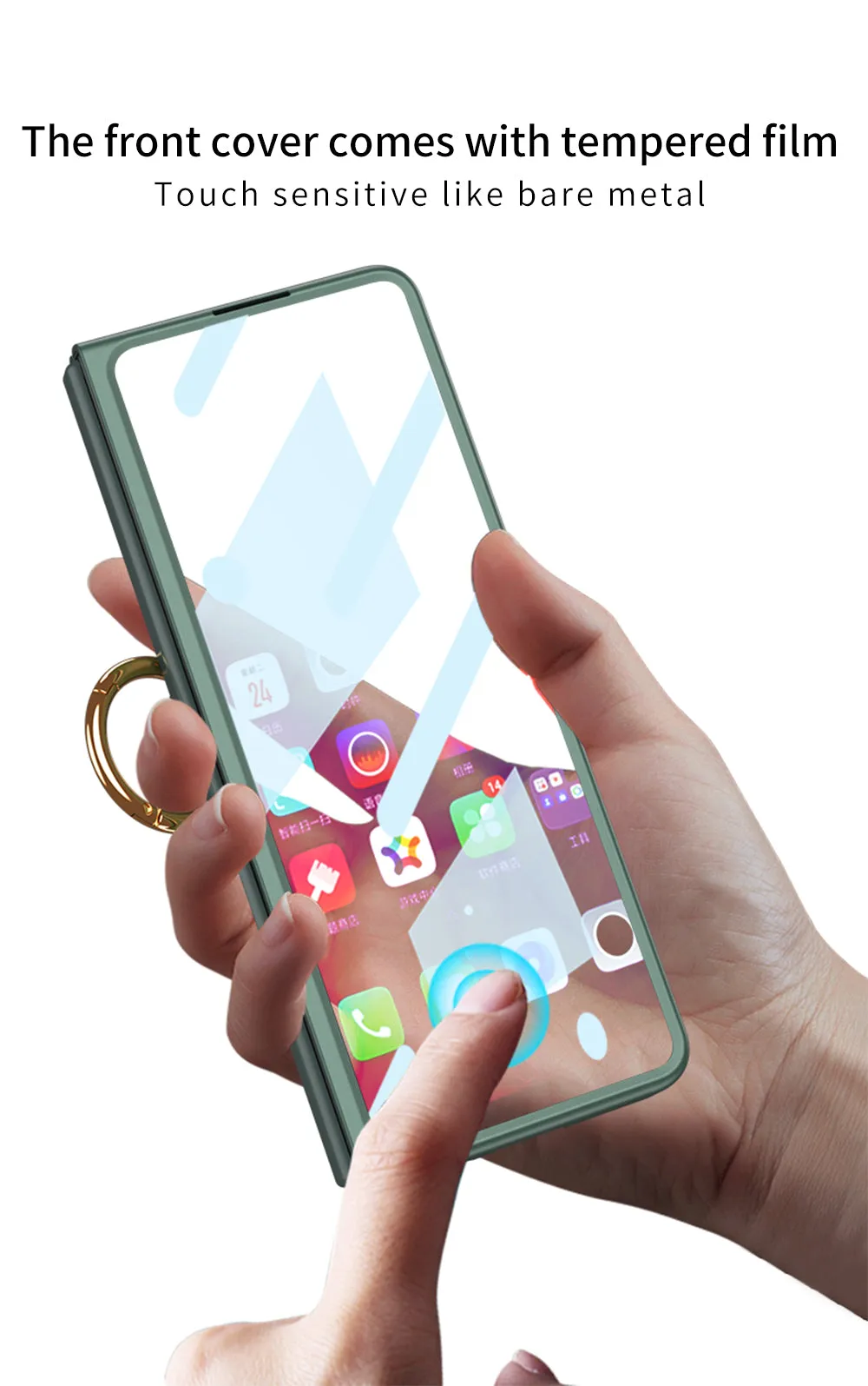 Tempered Glass Case For Samsung Galaxy Z Fold 3 5G All-included Protection Hard Cover For Samsung Z Fold3 5G