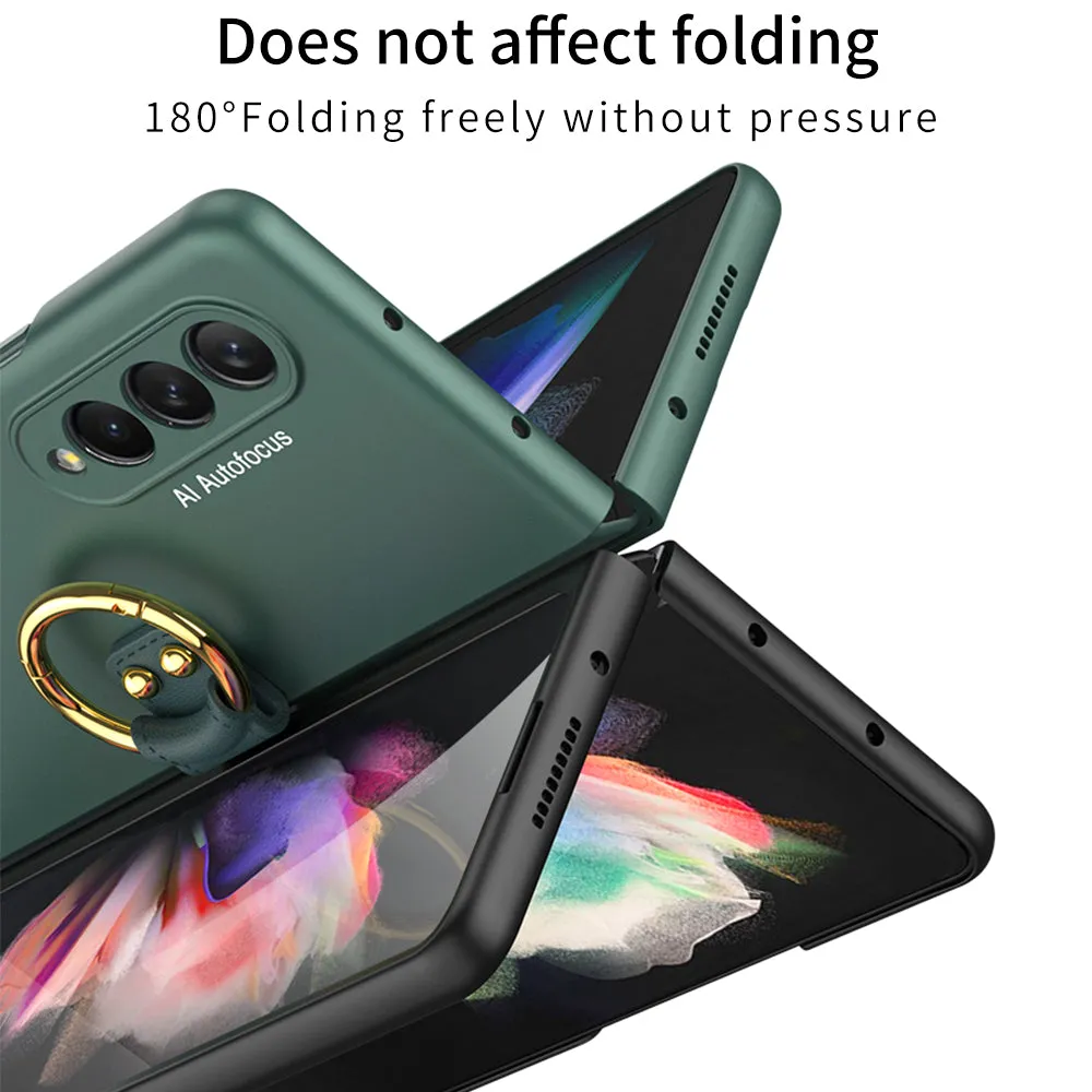 Tempered Glass Case For Samsung Galaxy Z Fold 3 5G All-included Protection Hard Cover For Samsung Z Fold3 5G