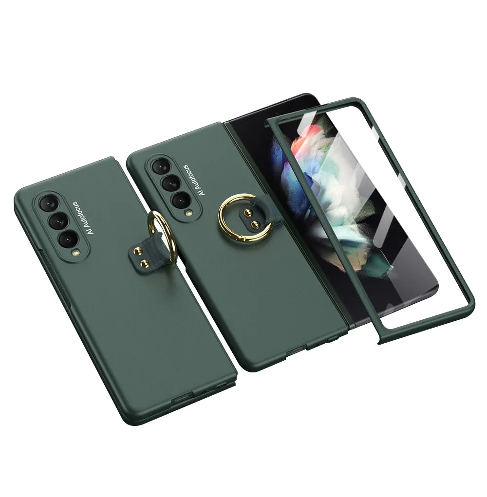 Tempered Glass Case For Samsung Galaxy Z Fold 3 5G All-included Protection Hard Cover For Samsung Z Fold3 5G