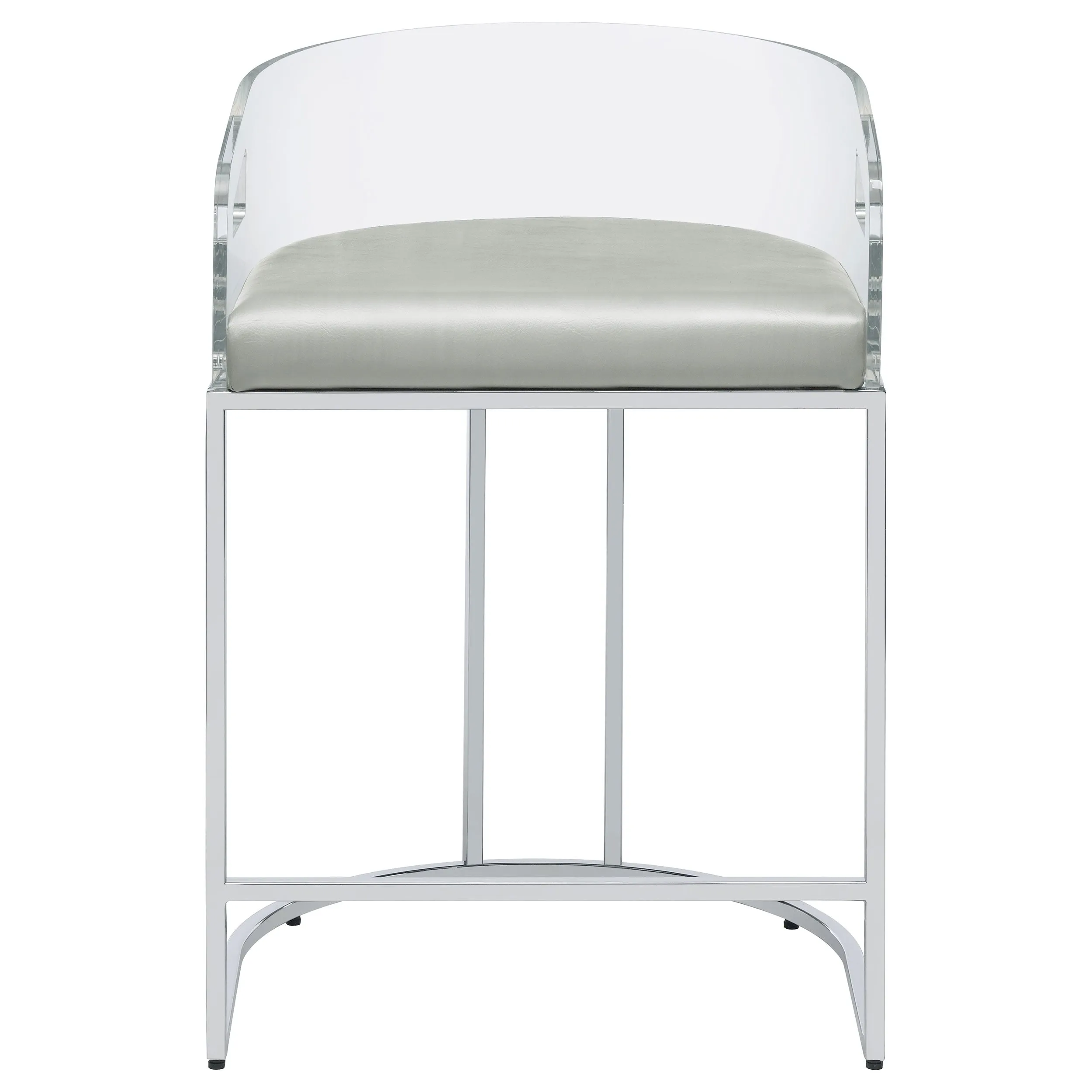 Thermosolis Clear Acrylic Counter Chair Chrome (Set of 2)