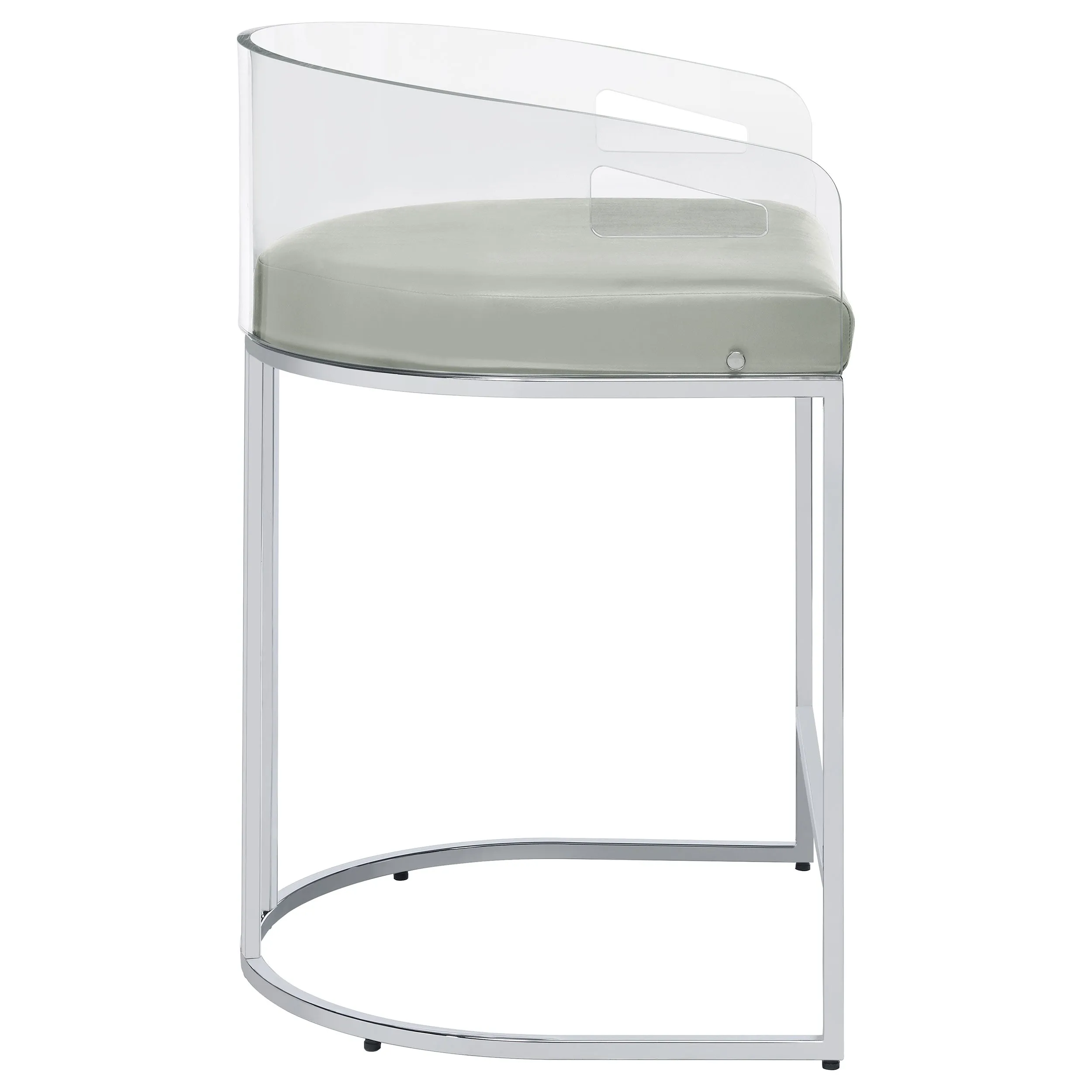 Thermosolis Clear Acrylic Counter Chair Chrome (Set of 2)