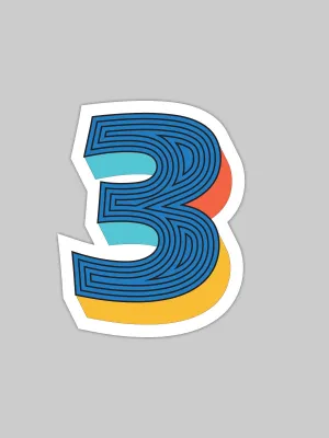 Three Number | Bike/Laptop/Car Sticker