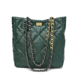 Tiffany & Fred Quilted Sheepskin Leather Tote/ Shoulder Bag