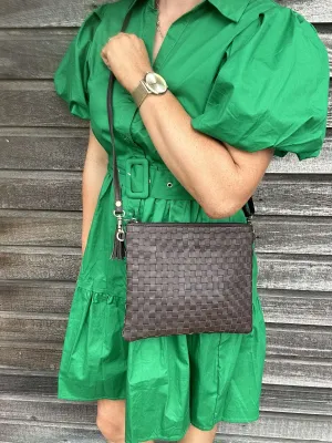 Toronto Chocolate Thick Weave Leather