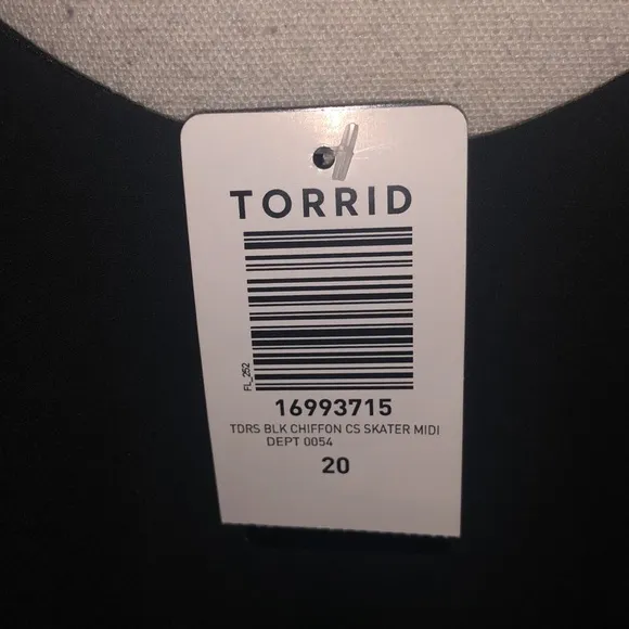 Torrid black midi chiffon cold shoulder skater dress