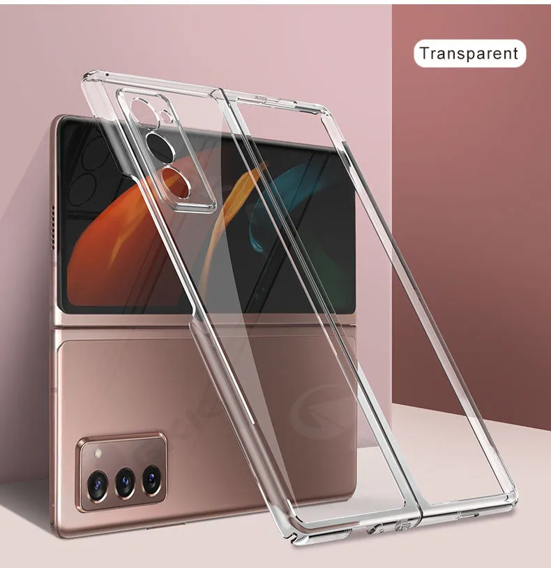 Transparent Flip Hard Case For Samsung Galaxy Z Fold 2 Case Luxury Plating Anti-knock Protection Cover For Samsung Fold 2