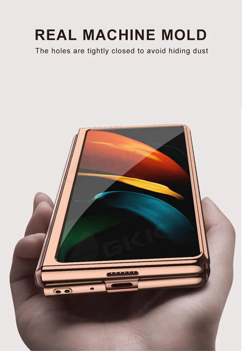 Transparent Flip Hard Case For Samsung Galaxy Z Fold 2 Case Luxury Plating Anti-knock Protection Cover For Samsung Fold 2