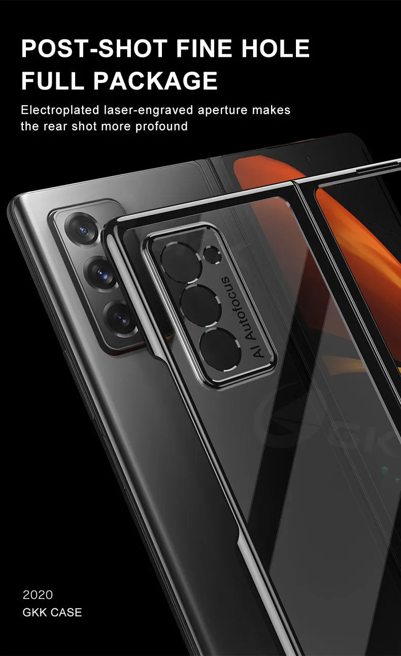 Transparent Flip Hard Case For Samsung Galaxy Z Fold 2 Case Luxury Plating Anti-knock Protection Cover For Samsung Fold 2