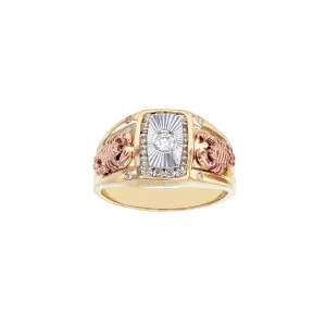 Tri-Color Scorpion Men's Ring (14K)