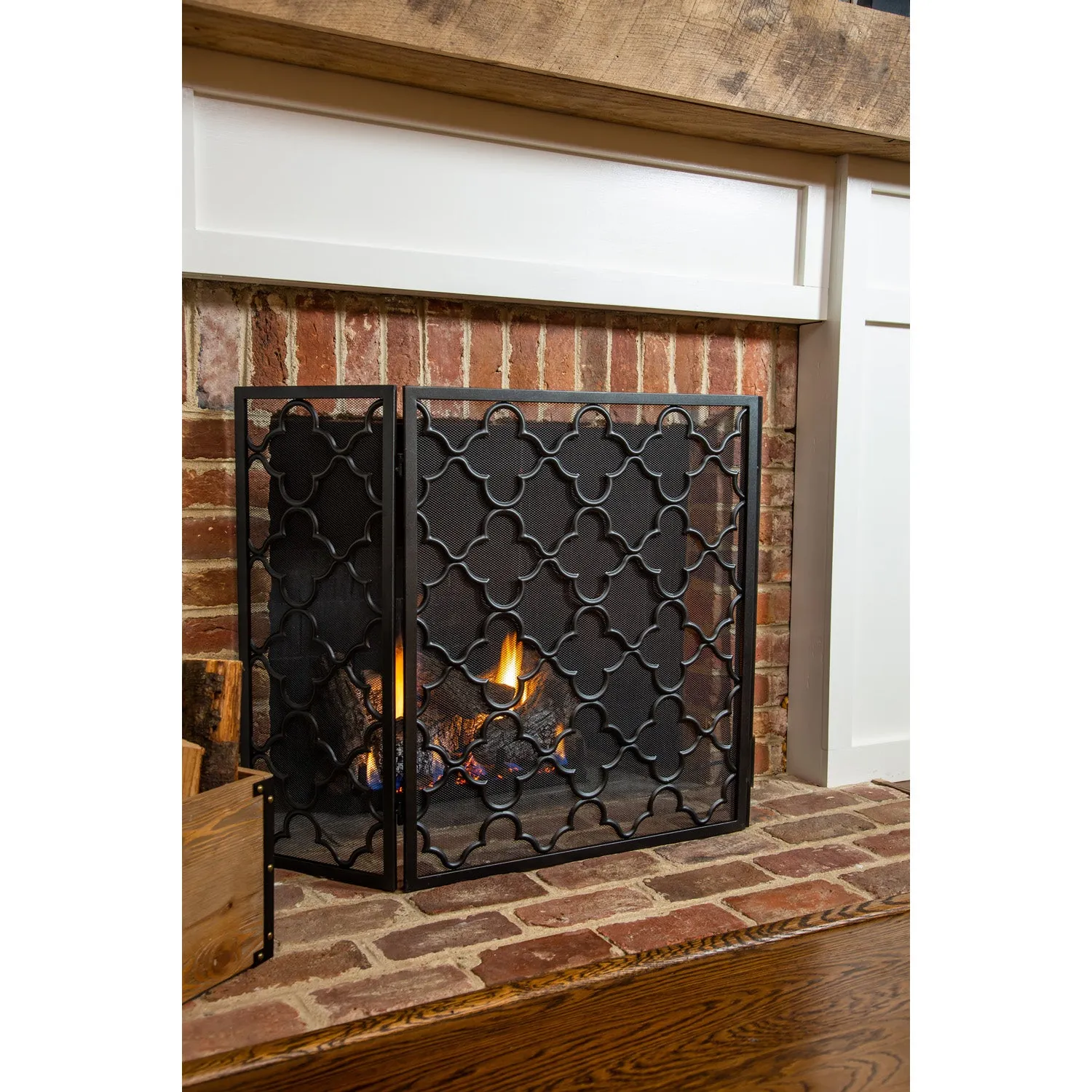 Tri Fold Geometric Firescreen, 50"x0.75"x31"inches