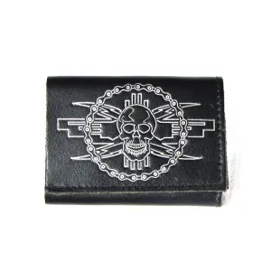 Tri-Fold Wallet- Skull w/ Motorcycle Chain