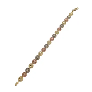Tricolor Round Fancy Lady Bracelet (14K)