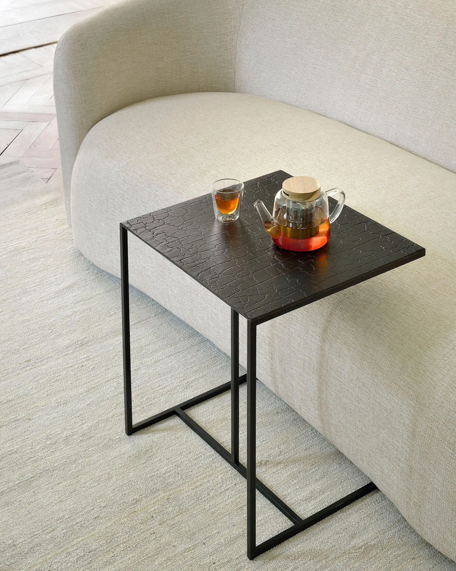Triptic Side Table - Lava - Black