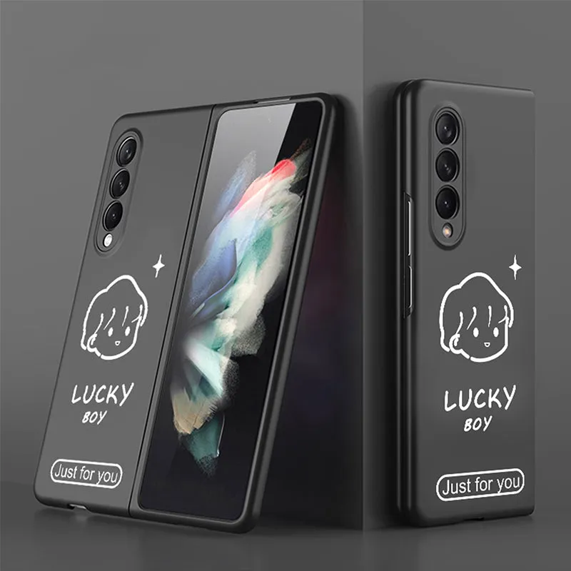 Ultra-Thin Pattern Case For Samsung Galaxy Z Fold 3 5G Case Matte Hard Plastic Protection Case For Galaxy Z Fold3 5G Cover