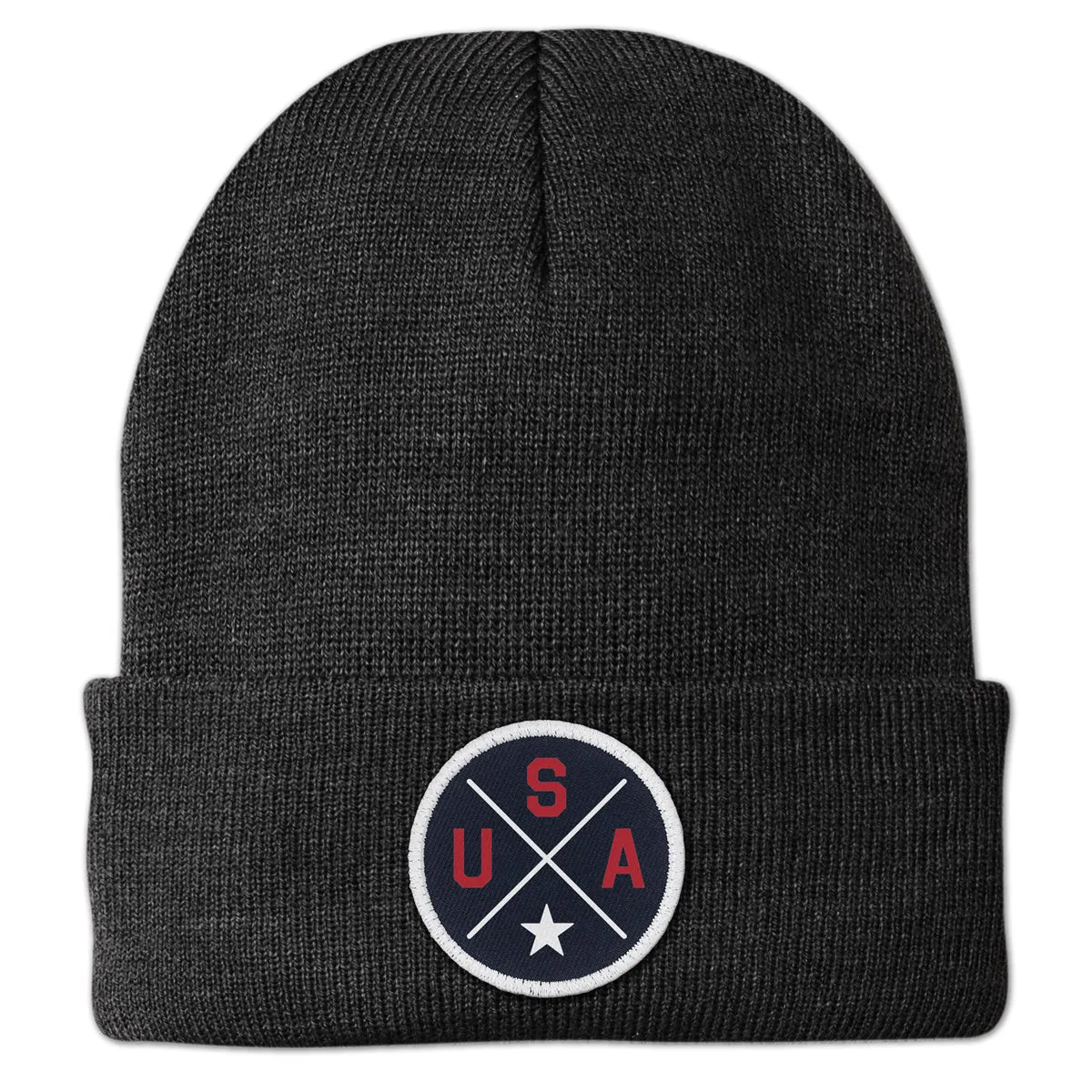 USA Circle Emblem Patch Cuff Knit
