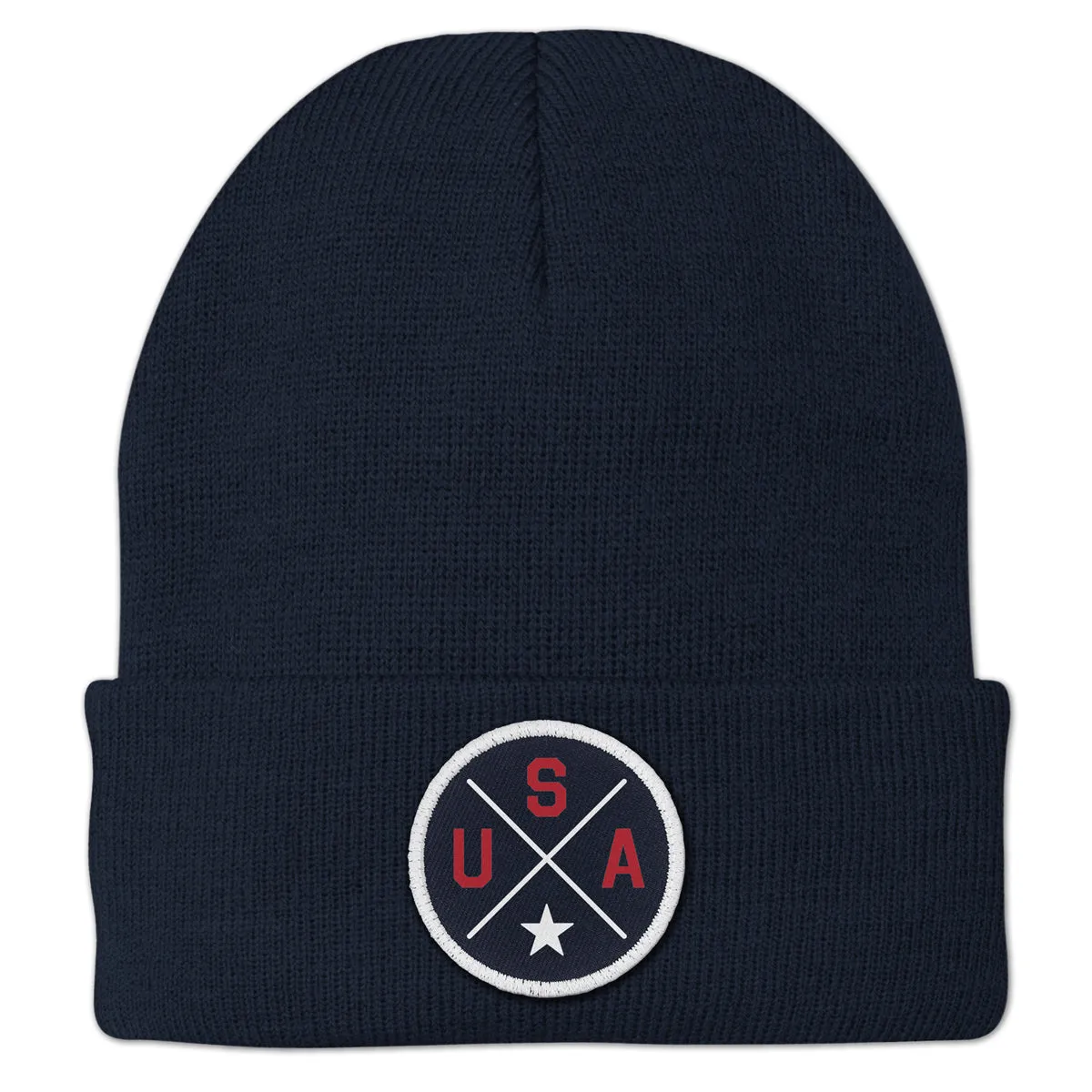 USA Circle Emblem Patch Cuff Knit