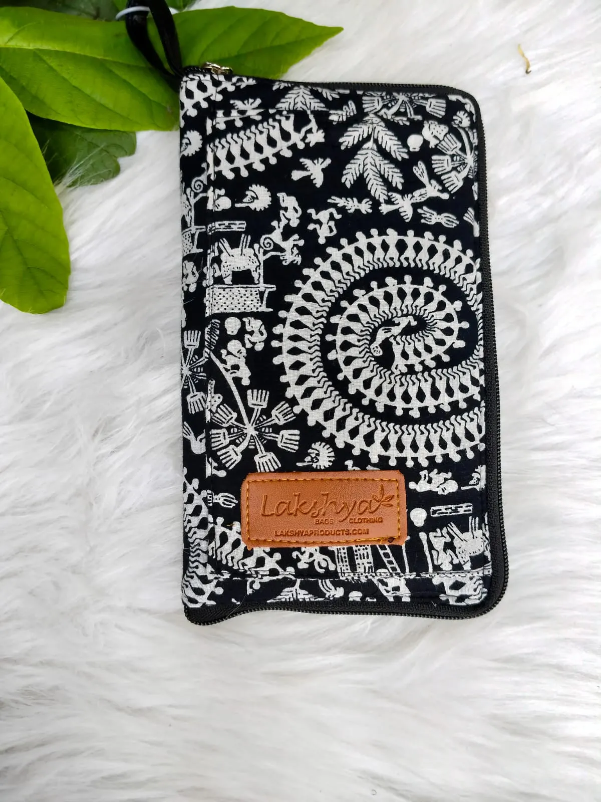 Utility Wallets Black Tribal Print