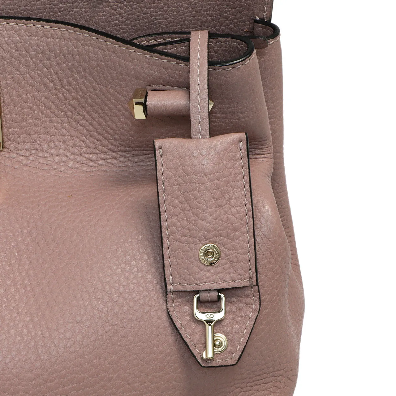 Valentino Mauve Pebbled Calfskin Medium Joylock Satchel