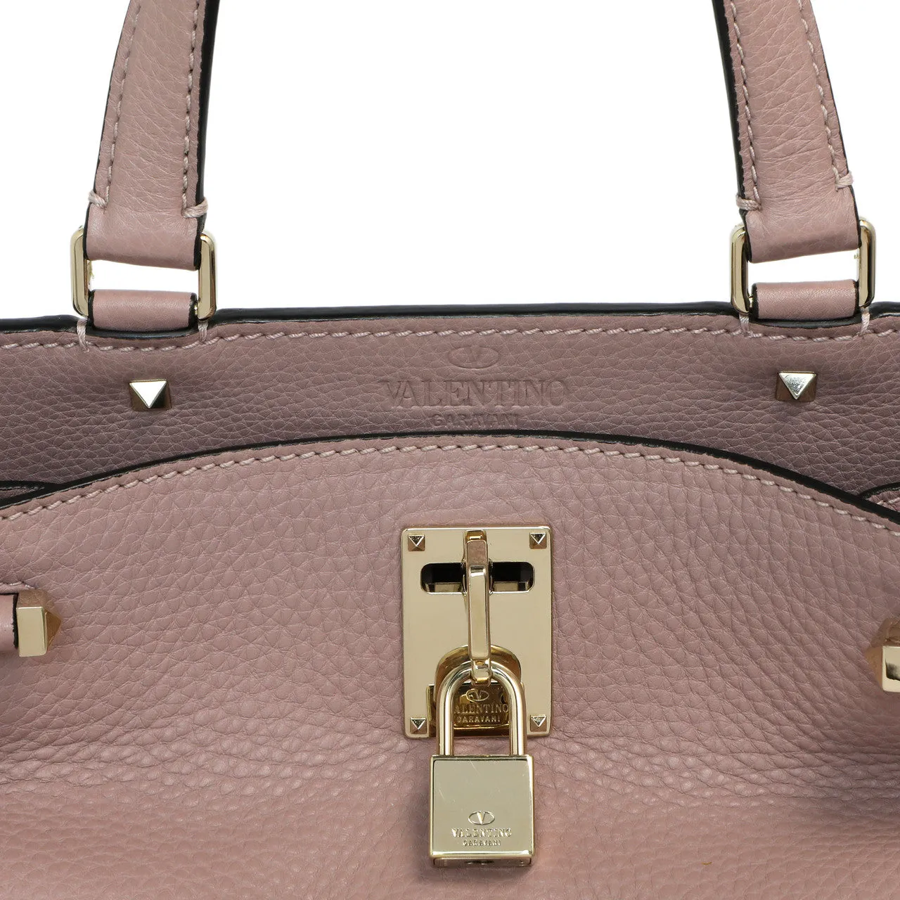 Valentino Mauve Pebbled Calfskin Medium Joylock Satchel