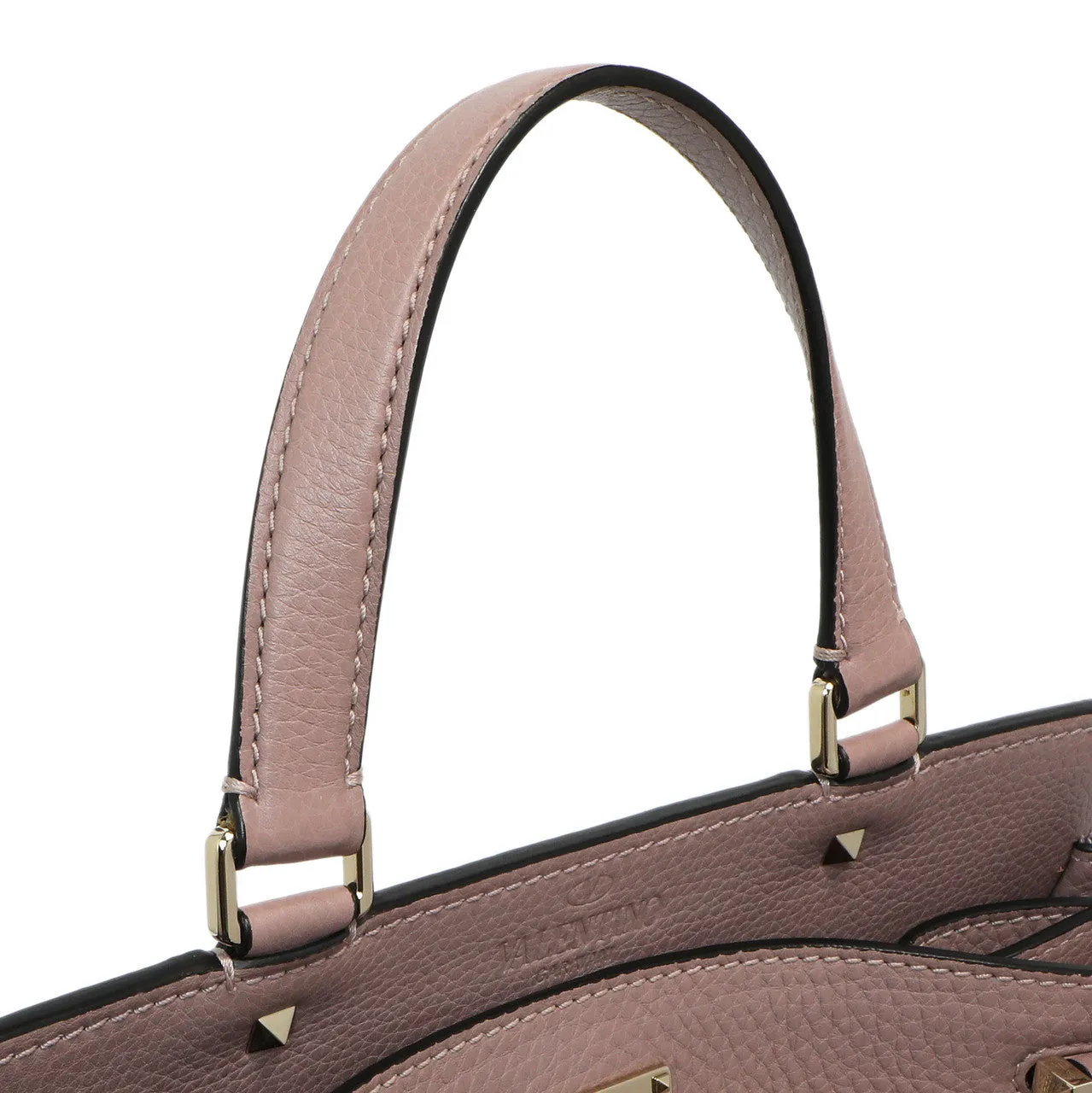 Valentino Mauve Pebbled Calfskin Medium Joylock Satchel