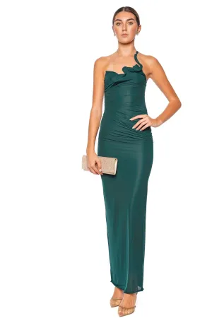 Venus Evergreen Sculpted Single Strap Gown