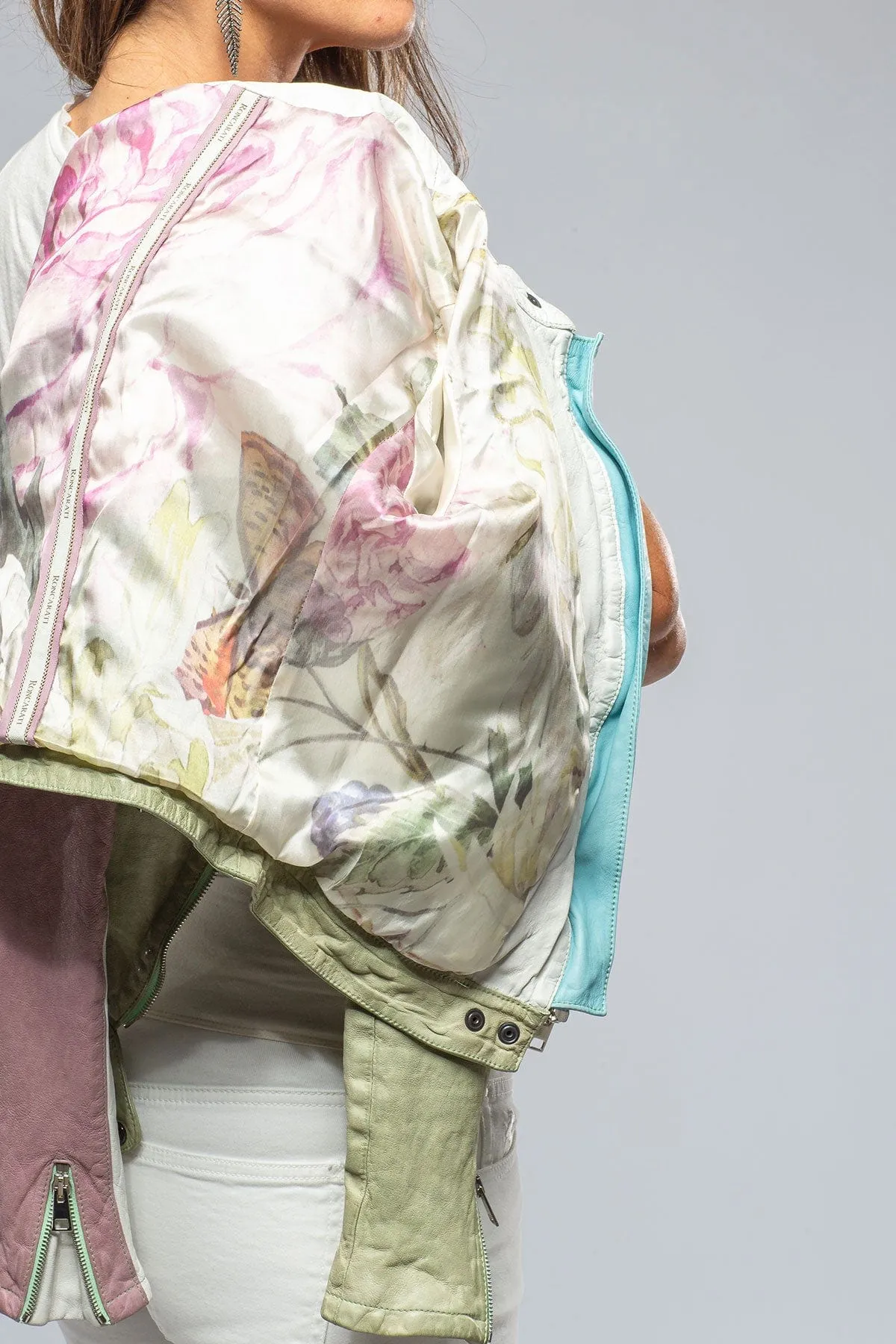 Vespa Jkt In Sage, Lt. Blue, Pink, White