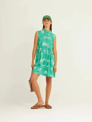 Vestido Xantik Camisero Corto Green Africa