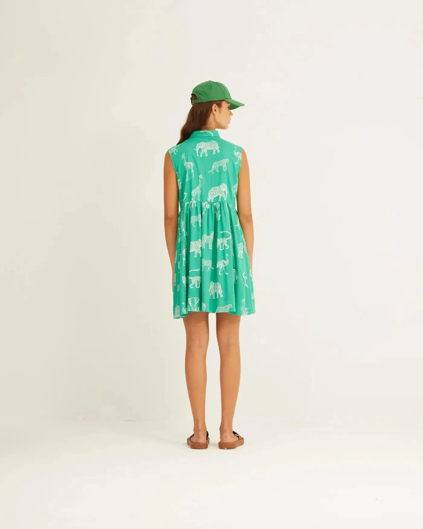 Vestido Xantik Camisero Corto Green Africa