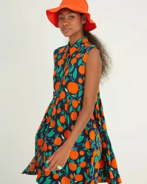 Vestido Xantik Camisero Corto Orange Pome