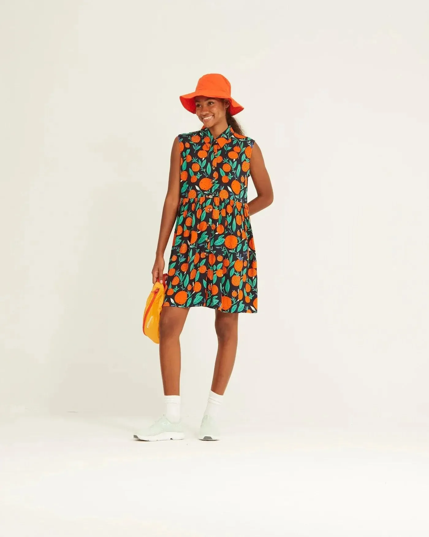 Vestido Xantik Camisero Corto Orange Pome