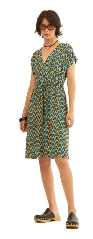 Vestido Xantik Cruzado Turquoise Rings