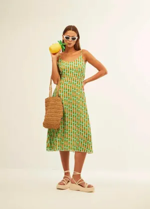 Vestido Xantik Lazo Espalda Green Pineapple