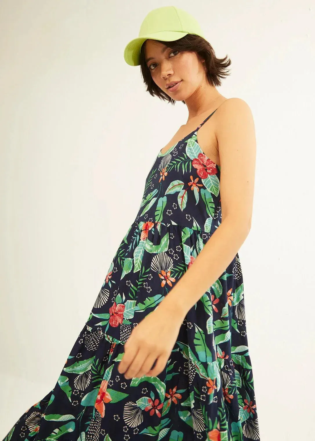 Vestido Xantik Tirantes Largo Navy Nature's Harmony